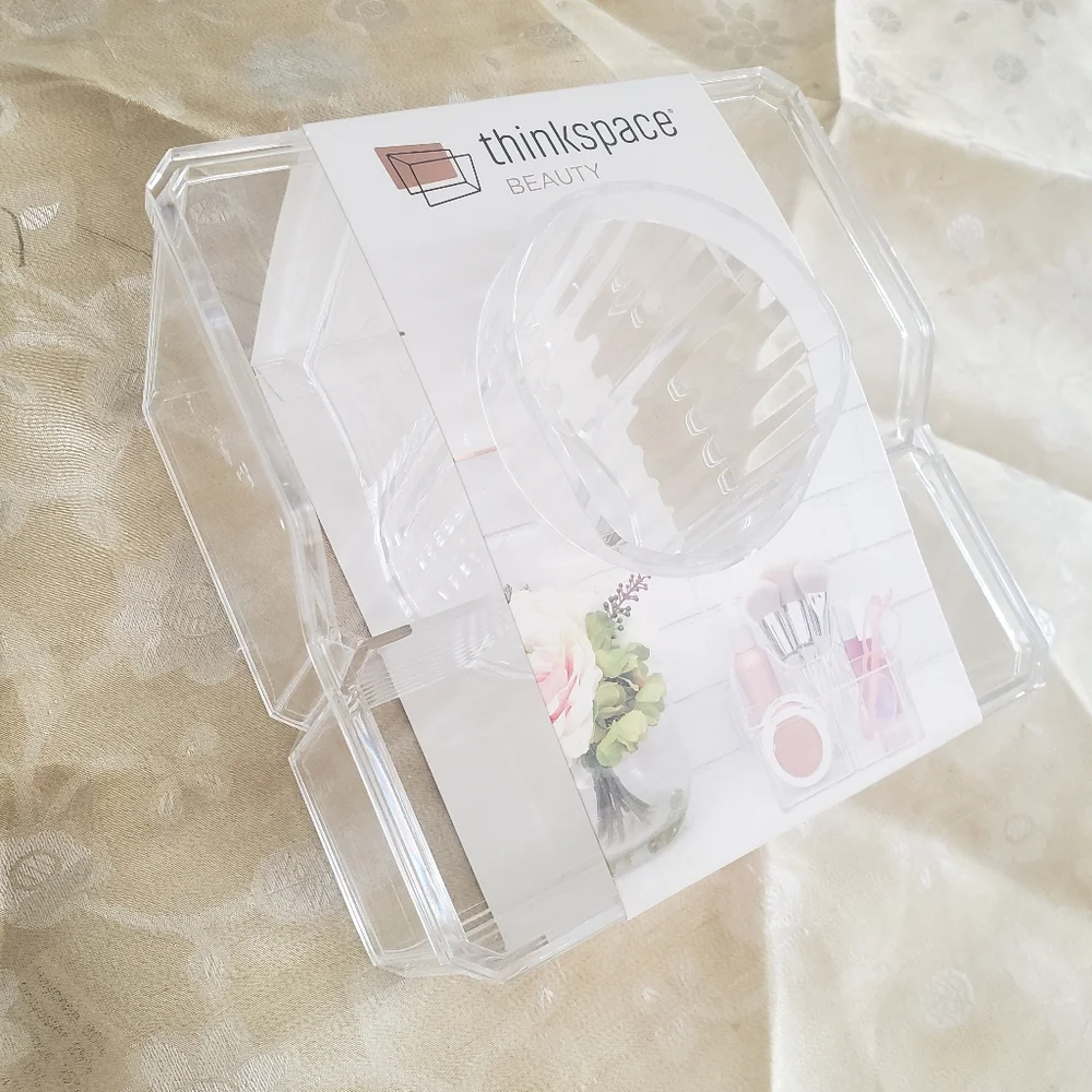 Thinkspace Clear Acrylic Beauty Makeup Cosmetic Organizer NWT